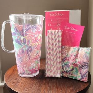 Lilly Pulitzer Tropical Floral Pitcher Set